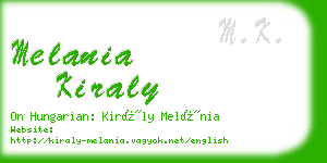 melania kiraly business card